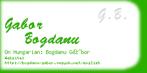 gabor bogdanu business card